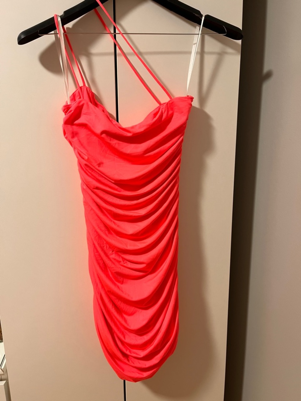 superdown Hot Pink Ruched One-Shoulder Mini Dress - Picture 5 of 15